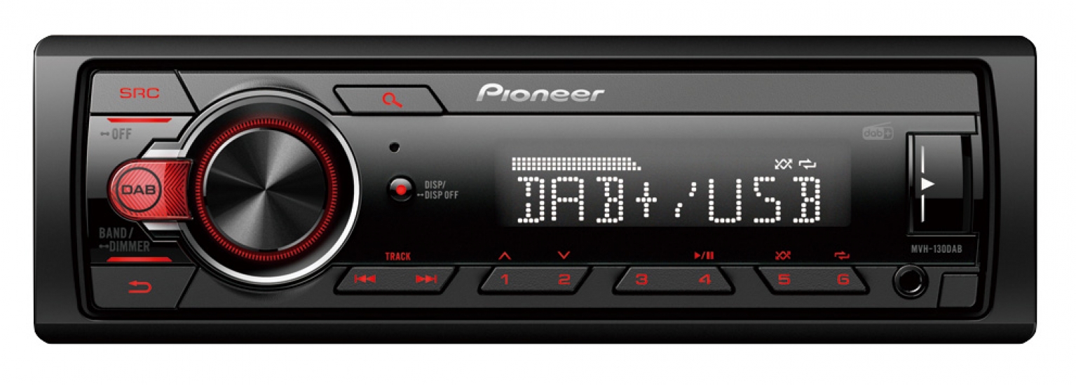PIONEER MVH-130DAB 1-DIN autoradio met DAB+ / USB